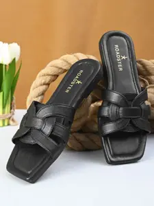 The Roadster Lifestyle Co. Women Textured Open Toe Flats