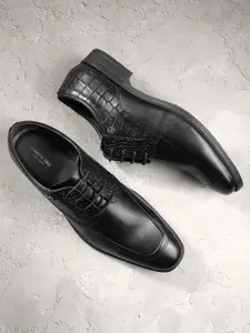 Kenneth Cole Men Formal Leather Croc Textured Derbys Shoes