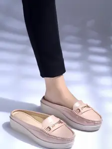 Shoetopia Peach Platform Sandals