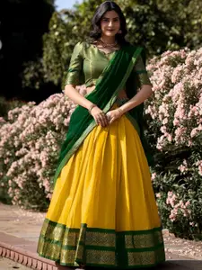 Kedar Fab Semi-Stitched Lehenga & Unstitched Blouse With Dupatta