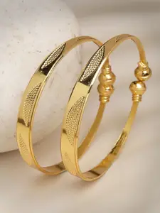 Anouk Set Of 2 Gold-Plated Adjustable Bangles