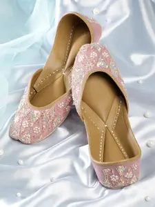 House of Pataudi Women Ethnic Embellished Mojaris