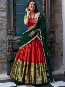 Kedar Fab Semi-Stitched Lehenga & Unstitched Blouse With Dupatta