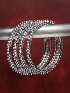 Anouk Set Of 4 German Silver Oxidized Bangles