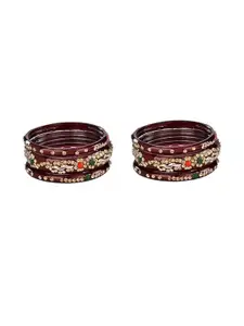 1ST TIME Women Maroon Alloy Bangle