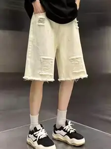 StyleCast Men Baggy Distressed Denim Shorts