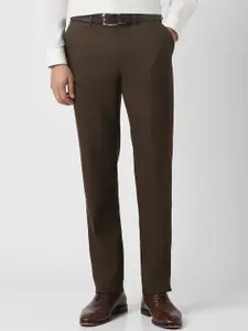 Van Heusen Men Slim Fit Mid-Rise Formal Trousers