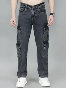 London Hills Men Comfort Regular Fit Mid-Rise Mildly Distressed Cotton Jeans