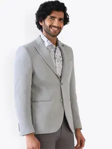 Blackberrys Printed Slim-Fit Single Breasted Formal Blazer