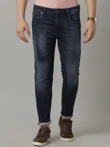 Voi Jeans Men Skinny Fit Low-Rise Heavy Fade Stretchable Jeans