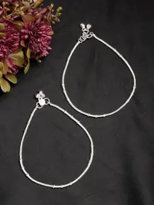 Anouk Set Of 2 Silver-Plated Anklets