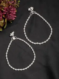 Anouk Set Of 4 Silver-Plated Anklets