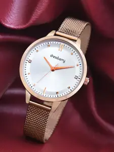 DressBerry Women Embellished Dial & Bracelet Style Straps Analogue Watch HOBDB-502-RG