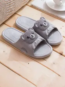 WOLVESDEN Women Cute Happy Bear Sliders