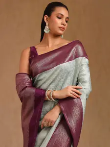 Soch Woven Design Zari Silk Blend Saree
