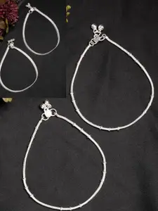 Anouk Set of 2 Silver-Plated Anklets