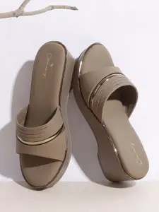 CHINRAAG Women Solid High-Top Open Toe Platform Regular Sandals