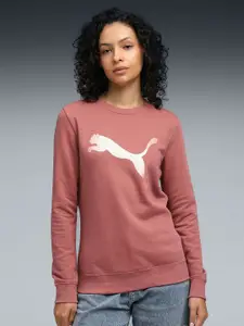 Puma Women Brand Logo Printed Round Neck Cotton Sweatshirt
