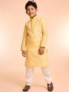 Manyavar Boys Floral Embroidered Kurta with Pyjama