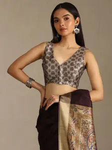 Soch Ethnic Motifs Printed Silk Blend Tussar Saree