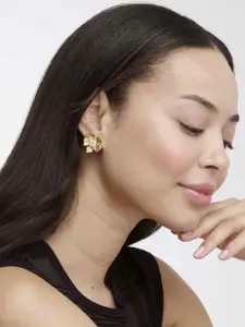 Ted Baker Gold-Plated Crystal Studded Floral Studs