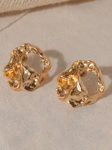 Niska Stainless Steel Gold Plated Contemporary Studs