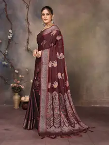 elora Ethnic Motifs Woven Design Zari Satin Banarasi Saree