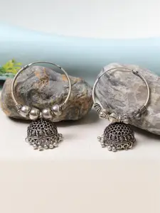 FASHION EMPIRE Silver Plated Classic Hoop Earrings