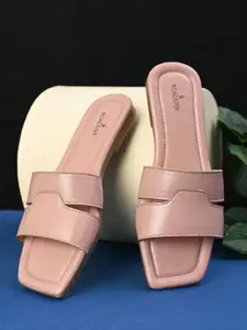 The Roadster Lifestyle Co Women Solid Party Square Shape Open Toe Flats