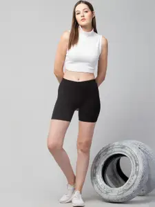 UllasPemium Women Skinny Fit Cycling Sports Shorts - Pack Of 2