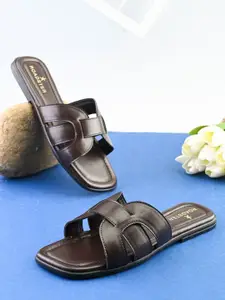 The Roadster Lifestyle Co Women Solid Party Square Shape Open Toe Flats