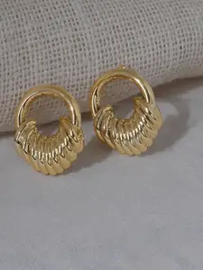 Niska Stainless Steel Gold Plated Contemporary Studs