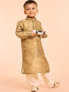 Manyavar Boys Floral Printed Kurta with Pyjama