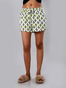 ETC Women Geometric Printed Pure Cotton Lounge Shorts