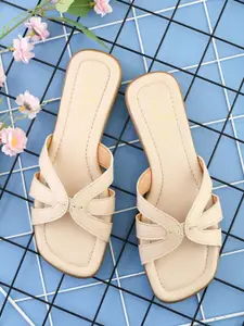 The Roadster Lifestyle Co Women Solid Party Square Shape Open Toe Flats