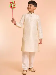 Manyavar Boys Woven Design Kurta with Pyjama