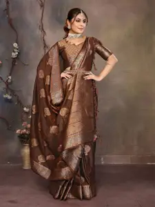elora Woven Design Satin Banarasi Saree