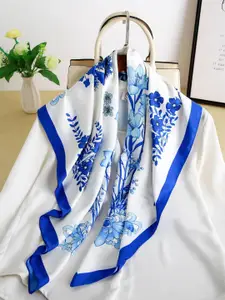 CrossKulture Women Satin Floral Printed Scarf