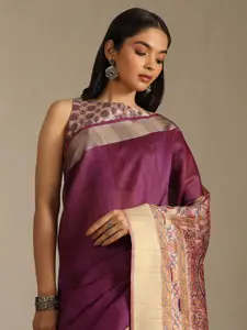 Soch Ethnic Motifs Silk Blend Tussar Saree