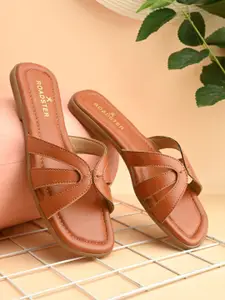 The Roadster Lifestyle Co Women Solid Party Square Shape Open Toe Flats