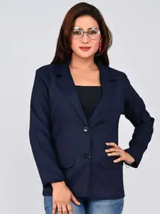 BlueWears Self-Design Tailored-Fit Single-Breasted Formal Blazer