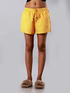 ETC Women Printed Mid-Rise Lounge Shorts