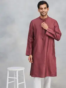 Fabindia Ethnic Motifs Printed Mandarin Collar Straight Kurta