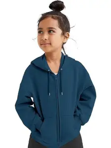 FUNKY MONKEY Girls Hooded Front-Open Sweatshirt