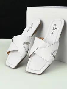 The Roadster Lifestyle Co Women Solid Party Square Shape Open Toe Flats