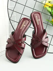 The Roadster Lifestyle Co Women Solid Party Square Shape Open Toe Flats