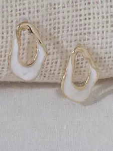 Niska Stainless Steel Gold Plated Contemporary Studs