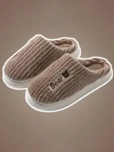 WOLVESDEN Women Self Design Fur Room Slippers