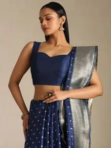 Soch Polka Dots Printed Zari Tussar Saree