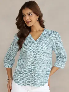 Fabindia Women Geometric Printed Cotton Top